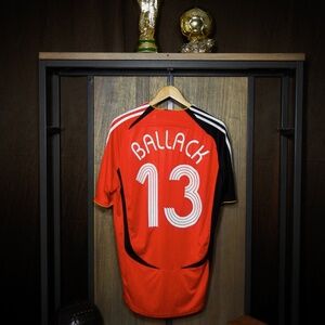 Germany 2006 Away Jersey – Michael Ballack #13 – Large – Black & Red Adidas